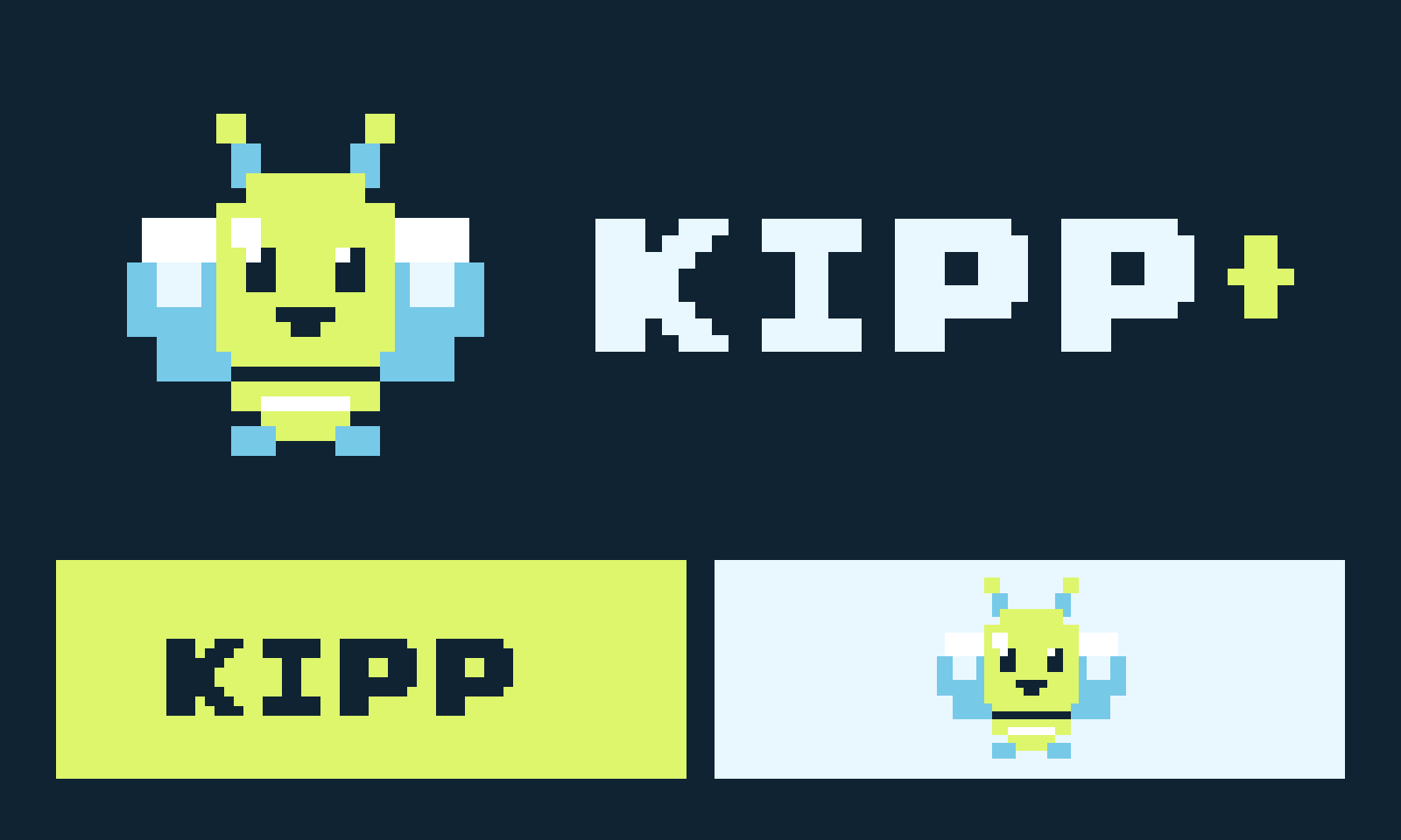 KIPP pixel wordmark and firefly companion
